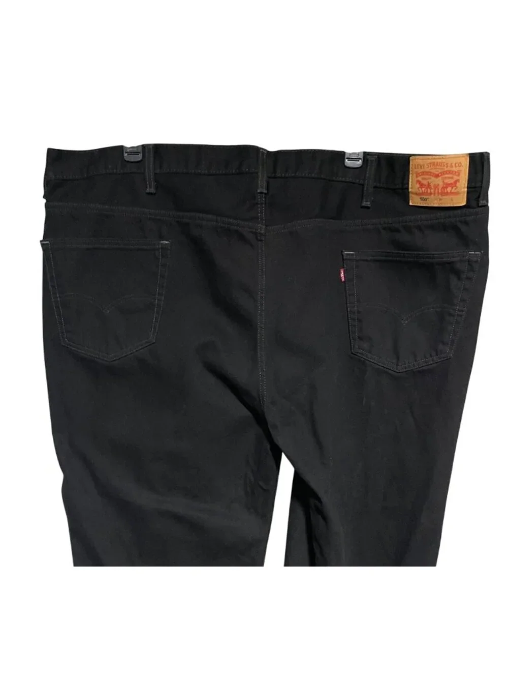 Levis 550 Mens Black Denim Relaxed Fit Jeans W54 L30 Actual Measurement 52x29